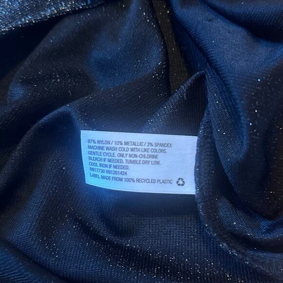 Wild Fable Metallic Black shimmer body suit size Medium - Picture 7 of 10